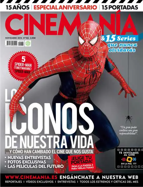 Spiderman protagonista del especial 15º Aniversario: 15 portadas - 15  iconos de Cinemanía.