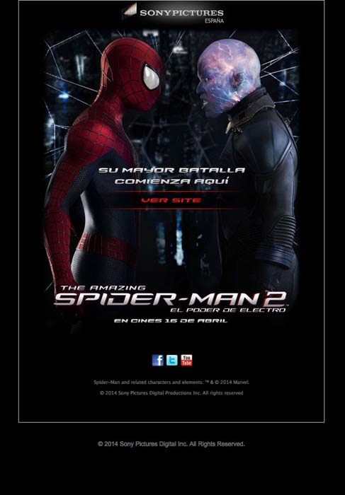 Lanzamiento de la web oficial en español de The Amazing Spider-Man 2